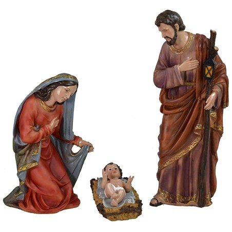 Natività 3 soggetti in resina serie 40 cm resina, giuseppe