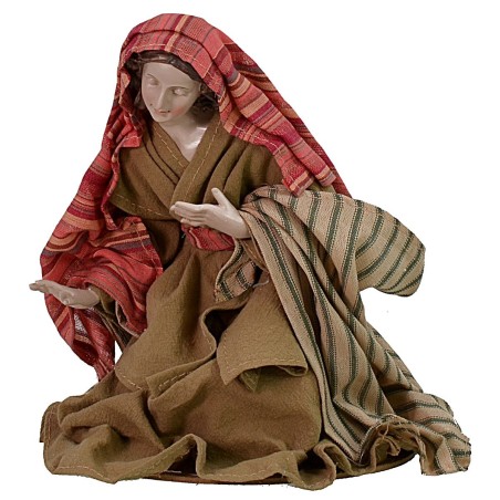 Natividad 3 figuras de resina h 30 cm resina, tejido, jesús.