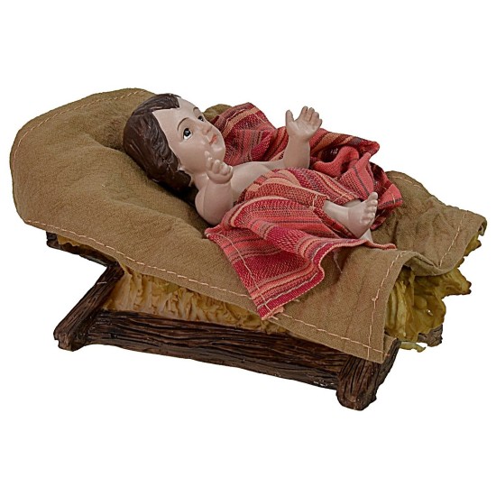 Natività 3 soggetti in resina h 30 cm resina, tessuto, gesù