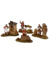 Set 4 scene mestieri 10 cm Landi Moranduzzo Mondo Presepi