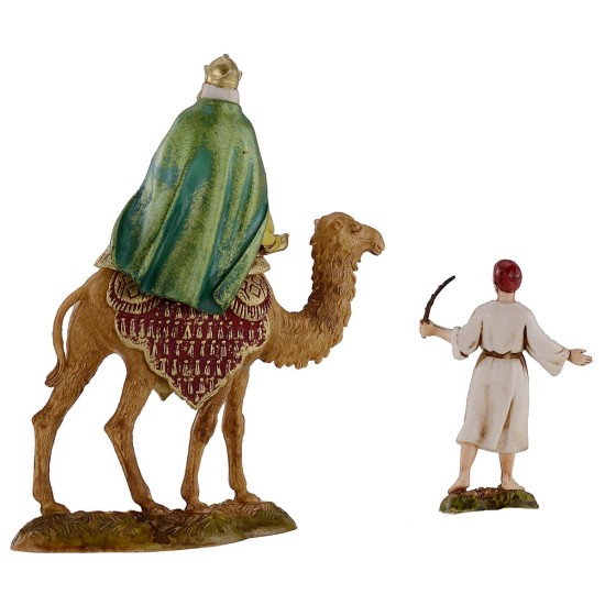Tres Reyes Magos en camello con camelleros serie 10 cm Landi