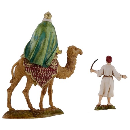 Tre Re Magi a cammello con cammellieri serie 10 cm Landi