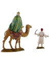 Tres Reyes Magos en camello con camelleros serie 10 cm Landi