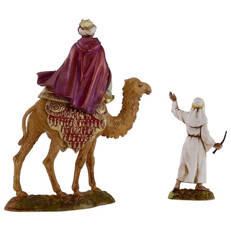 Tre Re Magi a cammello con cammellieri serie 10 cm Landi