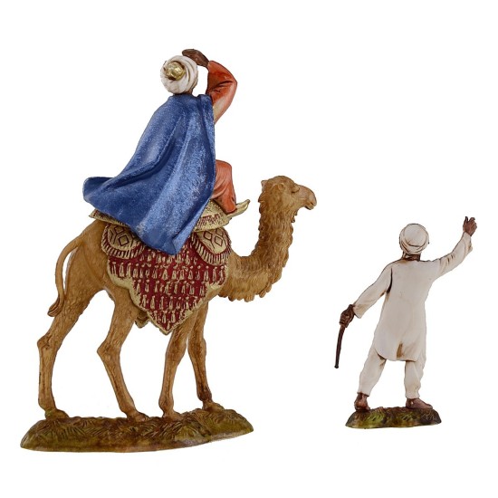 Tres Reyes Magos a camello con camelleros serie 10 cm Landi