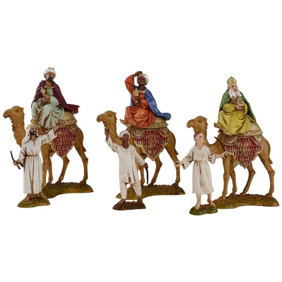 Tres Reyes Magos en camello con camelleros serie 10 cm Landi