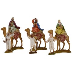 Tres Reyes Magos en camello con camelleros serie 10 cm Landi 2