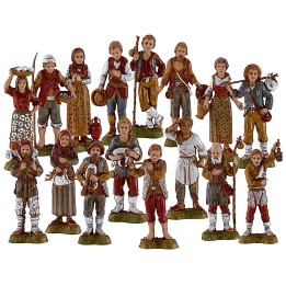 Conjunto de 16 personajes de 10 cm Landi Moranduzzo