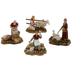 Set of 4 scenes with women at work 10 cm series Landi Moranduzzo 2