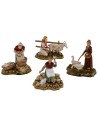 Set of 4 scenes with women at work 10 cm series Landi Moranduzzo