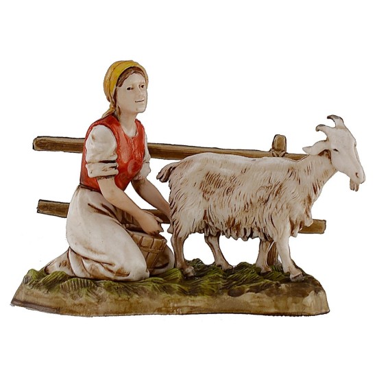 Campesina ordeñando la cabra serie 10 cm Landi Moranduzzo
