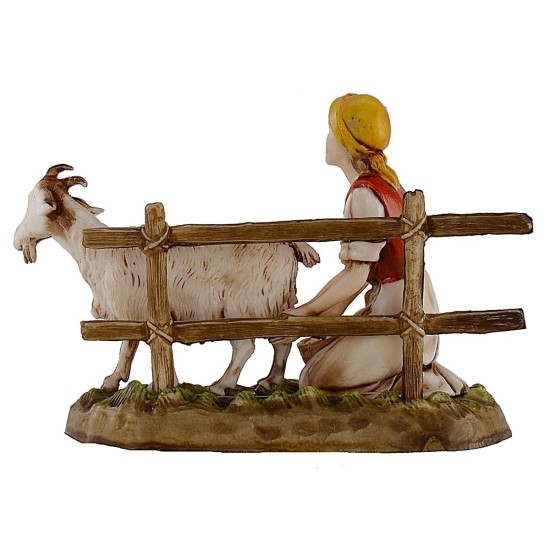 Campesina ordeñando la cabra serie 10 cm Landi Moranduzzo