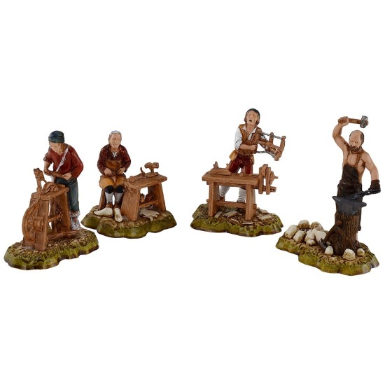 Set of 4 trade scenes series 10 cm Landi Moranduzzo