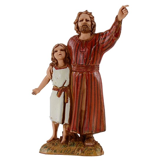 Hombre y niña 10 cm Landi Moranduzzo figuras históricas.