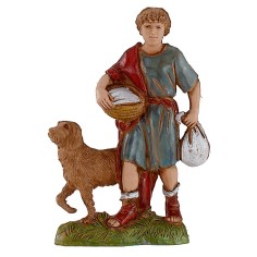 Ragazzo con cane 10 cm Landi Moranduzzo Mondo Presepi