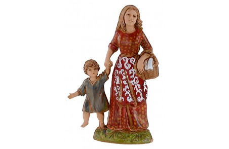 Donna con bambino 10 cm Landi Moranduzzo