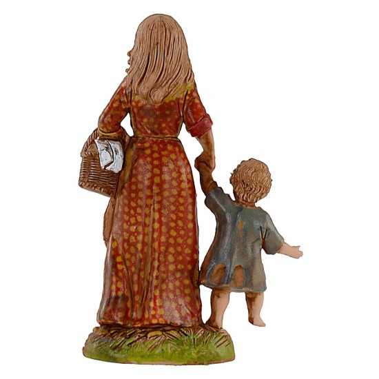 Donna con bambino 10 cm Landi Moranduzzo Mondo Presepi