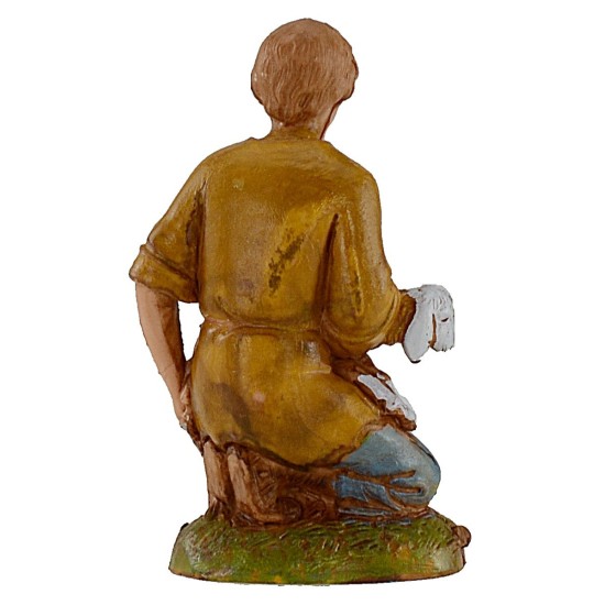 Kneeling boy with lamb series 10 cm Landi Moranduzzo