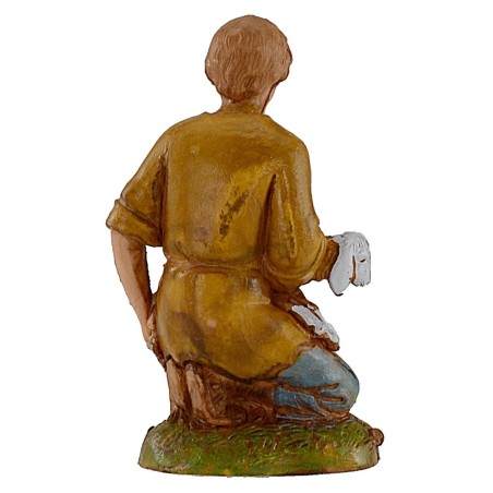 Kneeling boy with lamb series 10 cm Landi Moranduzzo