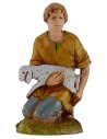Kneeling boy with lamb series 10 cm Landi Moranduzzo
