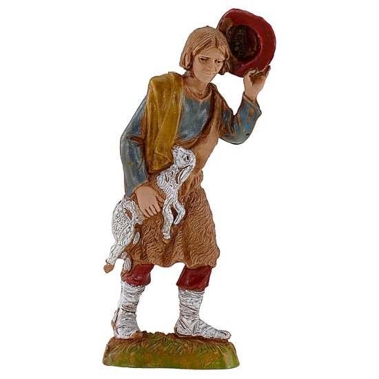 Shepherd with lamb in his arms 10 cm Landi Moranduzzo