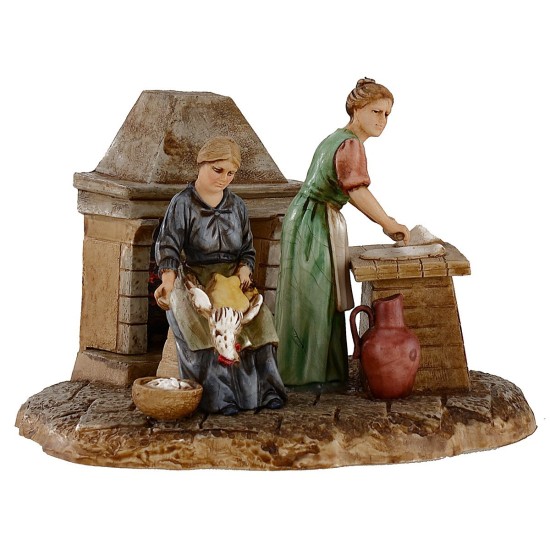 Escena mujeres en la cocina 10 cm Landi Moranduzzo Mundo Pesebres