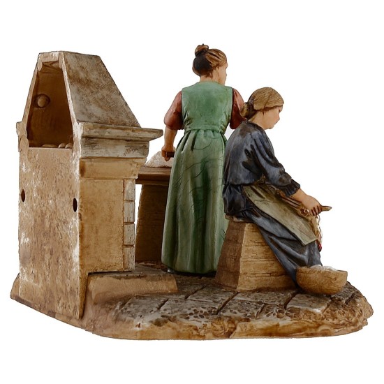 Escena mujeres en la cocina 10 cm Landi Moranduzzo Mundo Pesebres