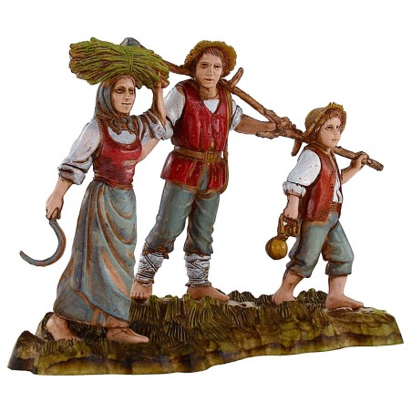 Familia de campesinos 10 cm Landi Moranduzzo Mundo Pesebres