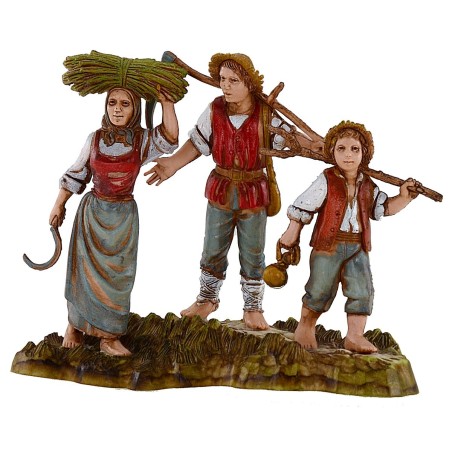 Famiglia di contadini 10 cm Landi Moranduzzo Mondo Presepi