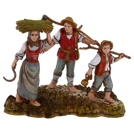 Familia de campesinos 10 cm Landi Moranduzzo Mundo Pesebres