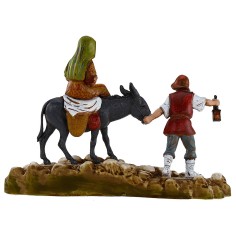 Hombre y mujer con burro 10 cm Landi Moranduzzo Mundo Pesebres 2
