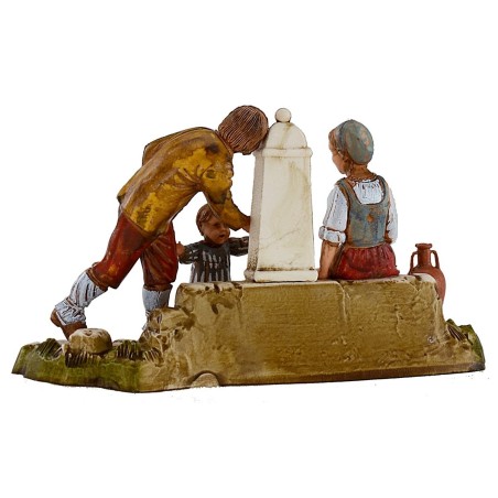 Familia en la fuente 10 cm Landi Moranduzzo Mundo Belenes