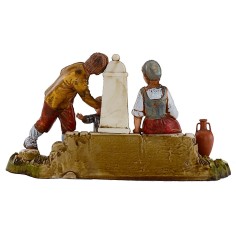 Famiglia alla fontana 10 cm Landi Moranduzzo 2