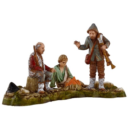 Pastori intorno al fuoco 10 cm Landi Moranduzzo