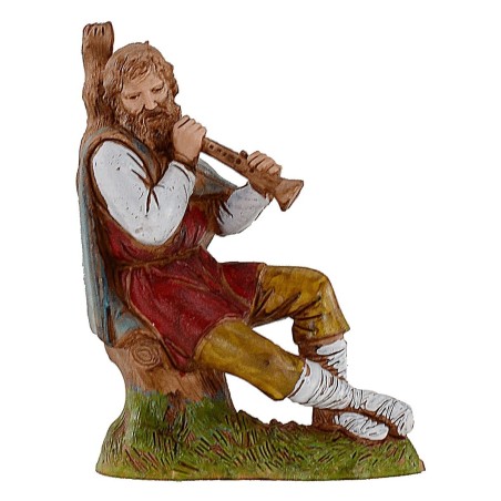 Suonatore di flauto seduto serie 10 cm Landi Moranduzzo Mondo