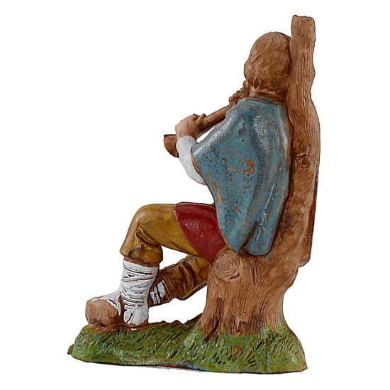 Suonatore di flauto seduto serie 10 cm Landi Moranduzzo