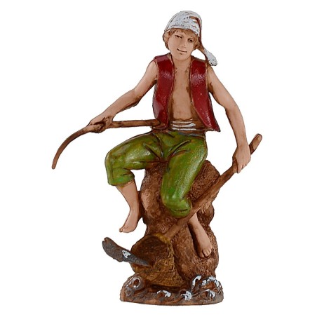Pescador con caña serie 10 cm Landi Moranduzzo Mundo Pesebres