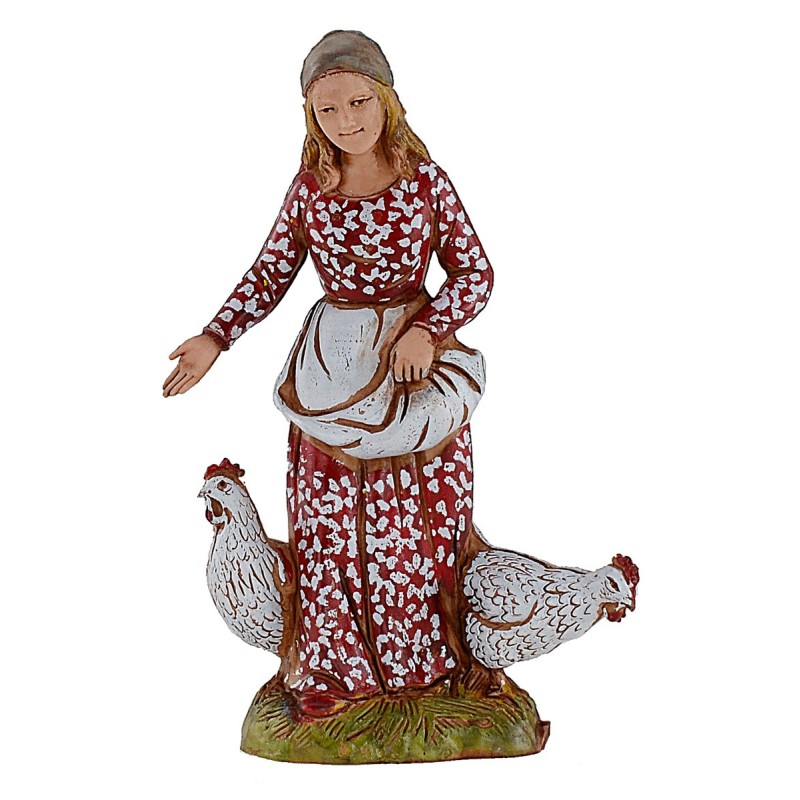 Donna con galline 10 cm Landi Moranduzzo Mondo Presepi