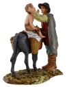Hombre de pie y niño sobre burro 10 cm Landi Moranduzzo