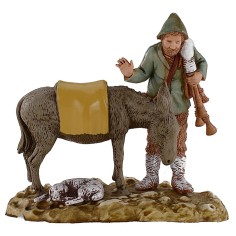 Zampognaro con burro 10 cm Landi Moranduzzo Mundo Belenes