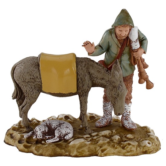 Zampognaro con burro 10 cm Landi Moranduzzo Mundo Belenes