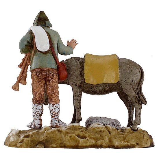 Zampognaro con burro 10 cm Landi Moranduzzo Mundo Belenes