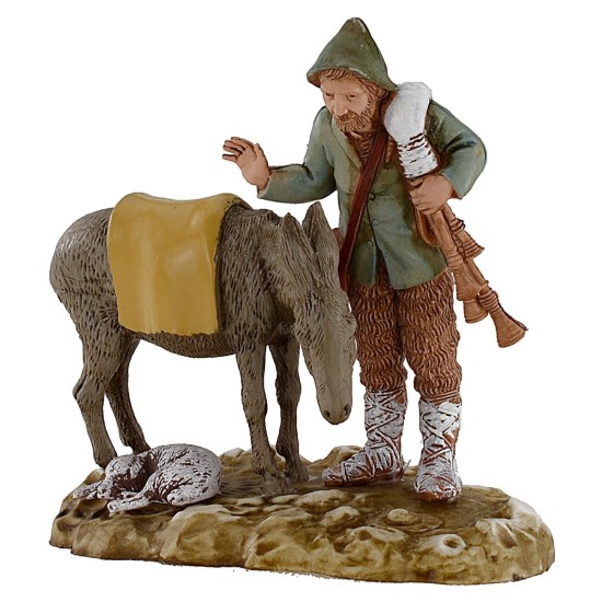 Zampognaro con burro 10 cm Landi Moranduzzo Mundo Belenes