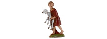 Bambino con agnello in braccio serie 10 cm Landi Moranduzzo