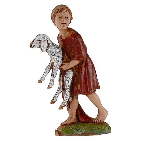Child with lamb in his arms 10 cm series Landi Moranduzzo