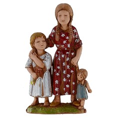 Bambine con bambola serie 10 cm Landi Moranduzzo Mondo Presepi