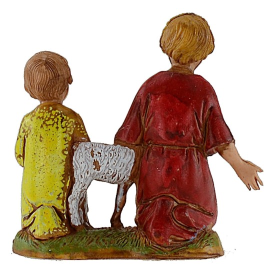 Bambini con agnello serie 10 cm Landi Moranduzzo Mondo Presepi