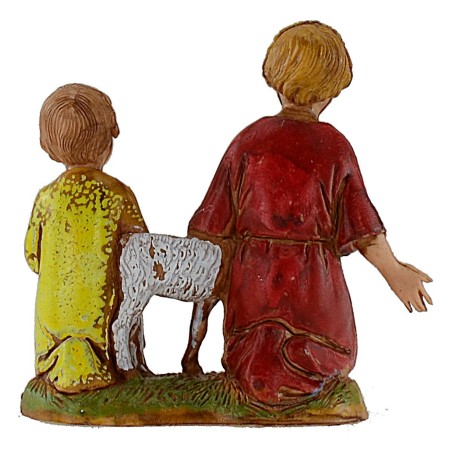 Bambini con agnello serie 10 cm Landi Moranduzzo Mondo Presepi