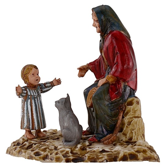 Ancianita con niño serie 10 cm Landi Moranduzzo Mundo