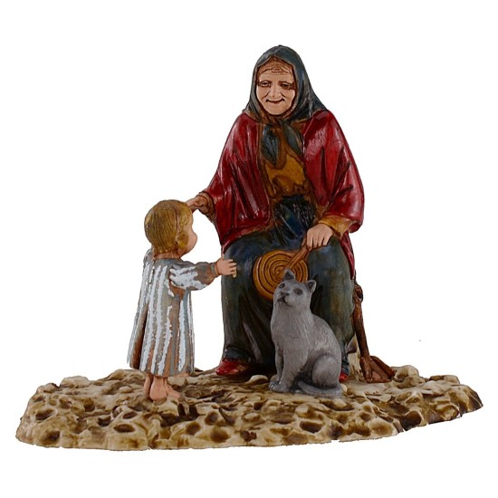 Ancianita con niño serie 10 cm Landi Moranduzzo Mundo